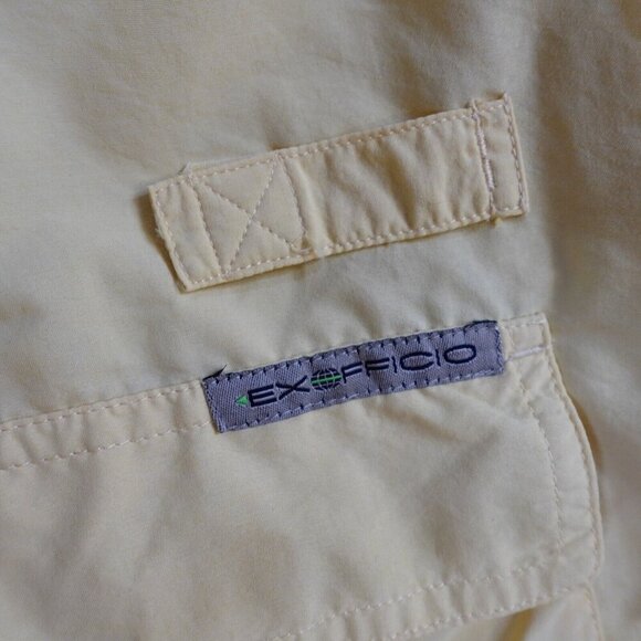 ExOfficio Shirt 2XL Yellow Solid Long Sleeve Vented Nylon Blend - Picture 5 of 10